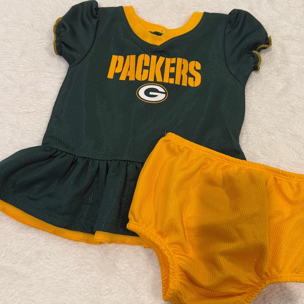 NFL Team Apparel Greenbay Packers Jersey Dress & Bloomers